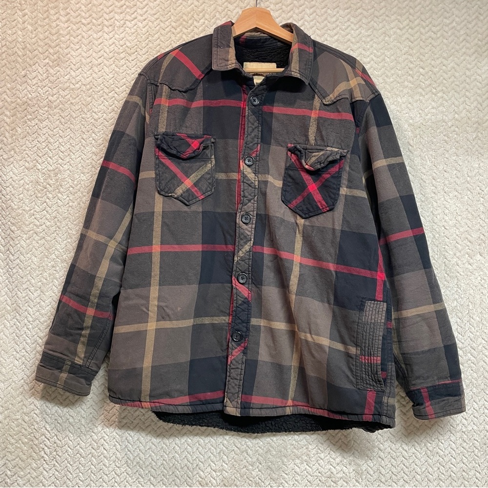 Vtg 90s‎ Roebuck & Co Fleece Lined Plaid Fisherman Shacket Men's XL